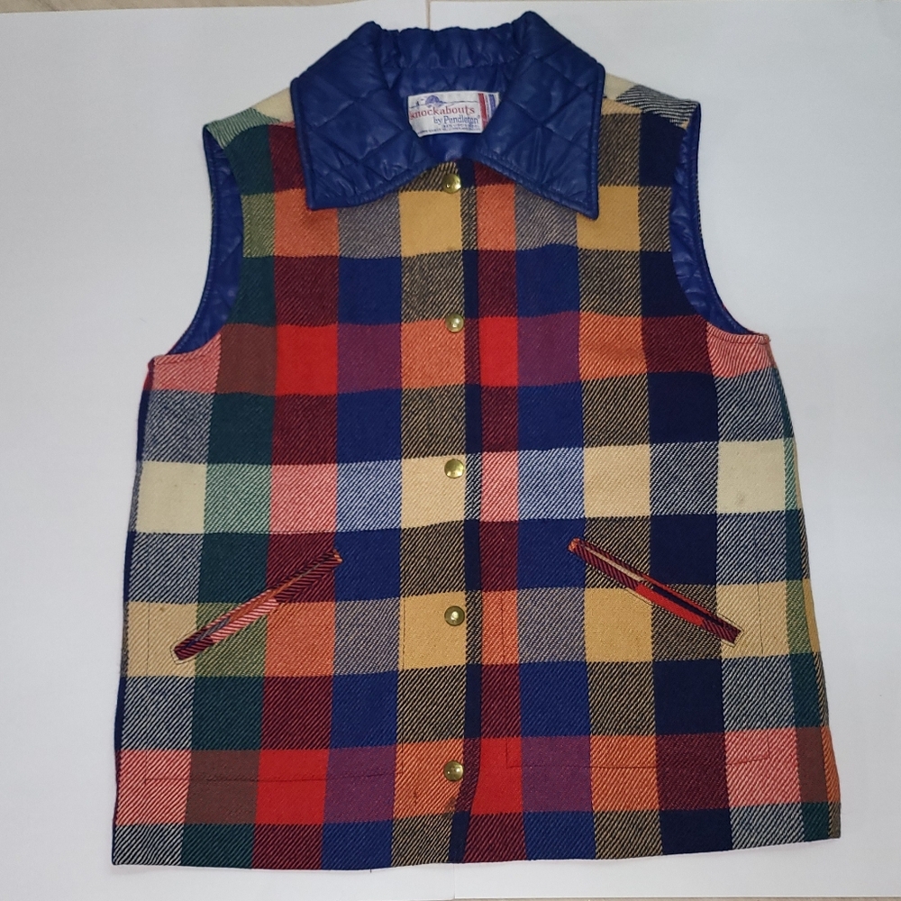 Vintage Pendleton Plaid Vest - 100% Virgin Wool